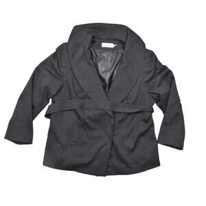 Calvin Klein Black Blazer 20W Plus Size - Double Breasted Lined With Belt